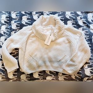 Moon & Madison Cream Cowl Neck Sweater, Size L